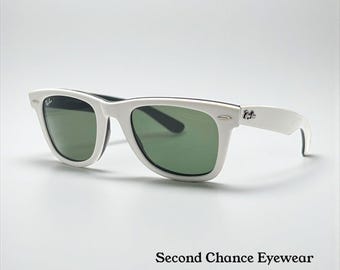 Ray-Ban Rb2140 Wayfarer 956 Gloss White G-15 Sunglasses Made In Italy