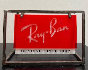 Ray-Ban “Genuine Since1937” Double Sided Metal|Plexi Counter Display-Authentic