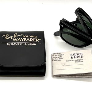 Ray-Ban Folding Wayfarer Schwarz G15 Ungetragenes Komplettset B & L Koffer RB4105 Style Italy Bild 15