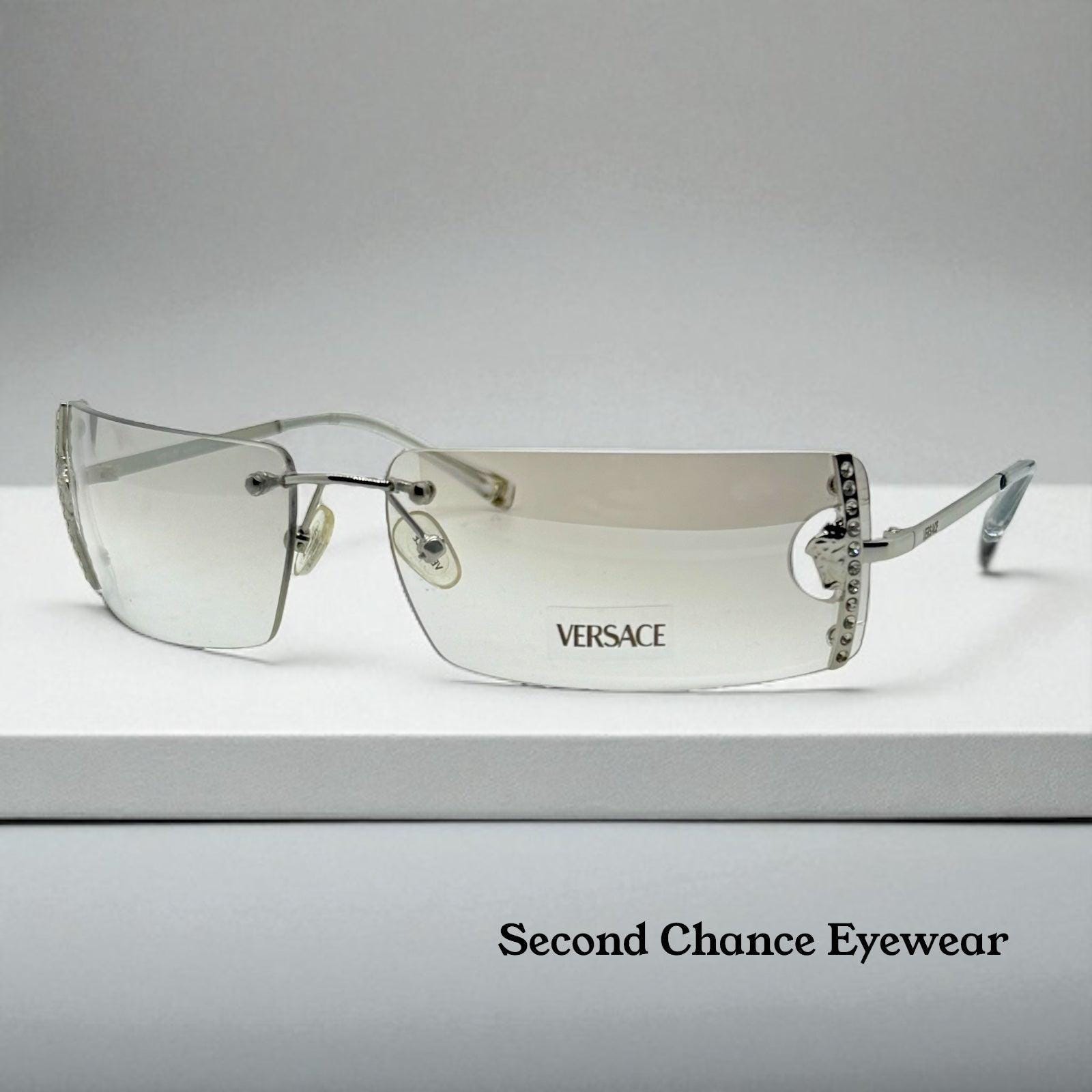 VERSACE Silver Frameless Sunglasses N15 26M 235 Rare Vintage Clear Grey Gradient NEW VERSACE Sunglases VE4361 311/6G Transparent Grey/Light  main image 4