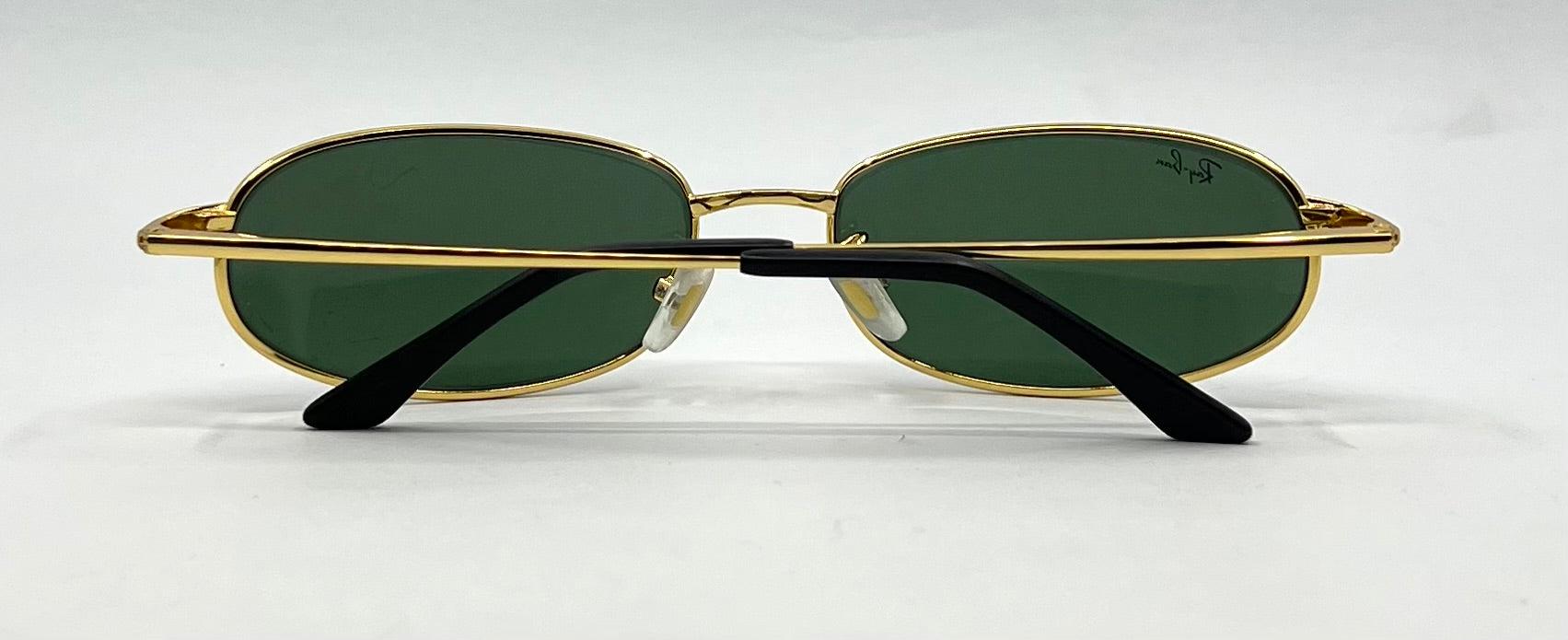 Ray-ban Rb8020 Orbs 001 Gold Oval Sunglasses-green G-15 Glass-59mm 