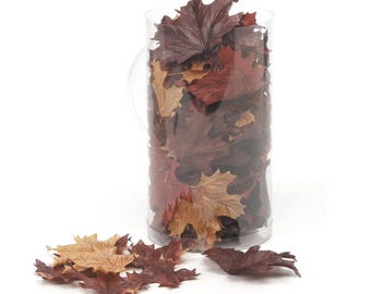 100 Artificial Fall Maple Leaf Leaves Brown Garland Silk Wedding Garden Home Hanging Decor Greenery Decoration Favor Foilage Autumn Fall