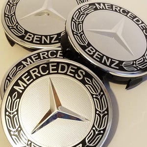 Black Wreath Mercedes Benz AMG 75mm Wheel Center Rim Rims Hub Cap Caps hubcap 4pcs