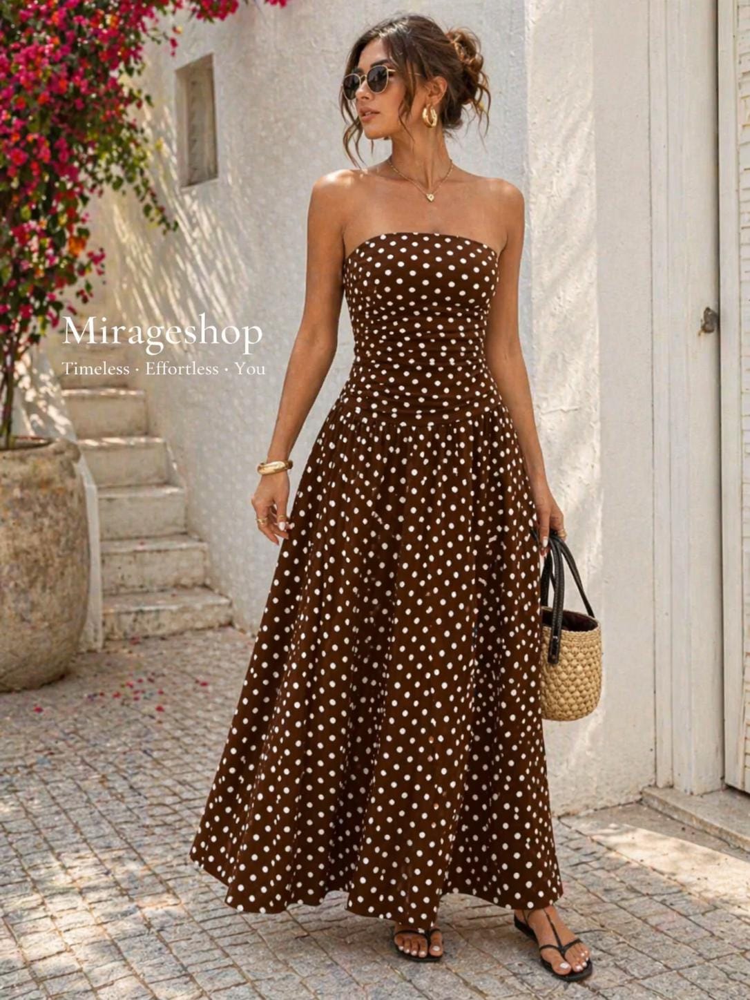 blue dress for baby girl MINKPINK Chocolate Brown Polka Dot Cedar Spot Cross Back Maxi Dress