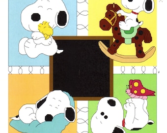 Faire-part de naissance Snoopy bébé, point de croix, téléchargement numérique instantané