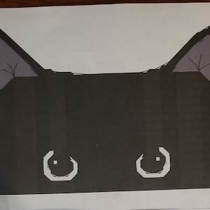 Peeking Black Cat counted Cross Stitch Pattern