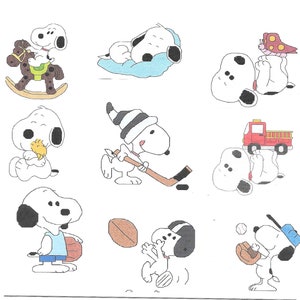 10 different Small Snoopy  Cross Stitch Pattern Digital Download