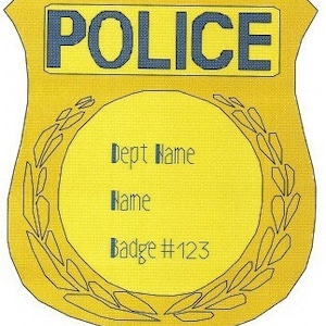 Police Badge counted Cross Stitch Pattern