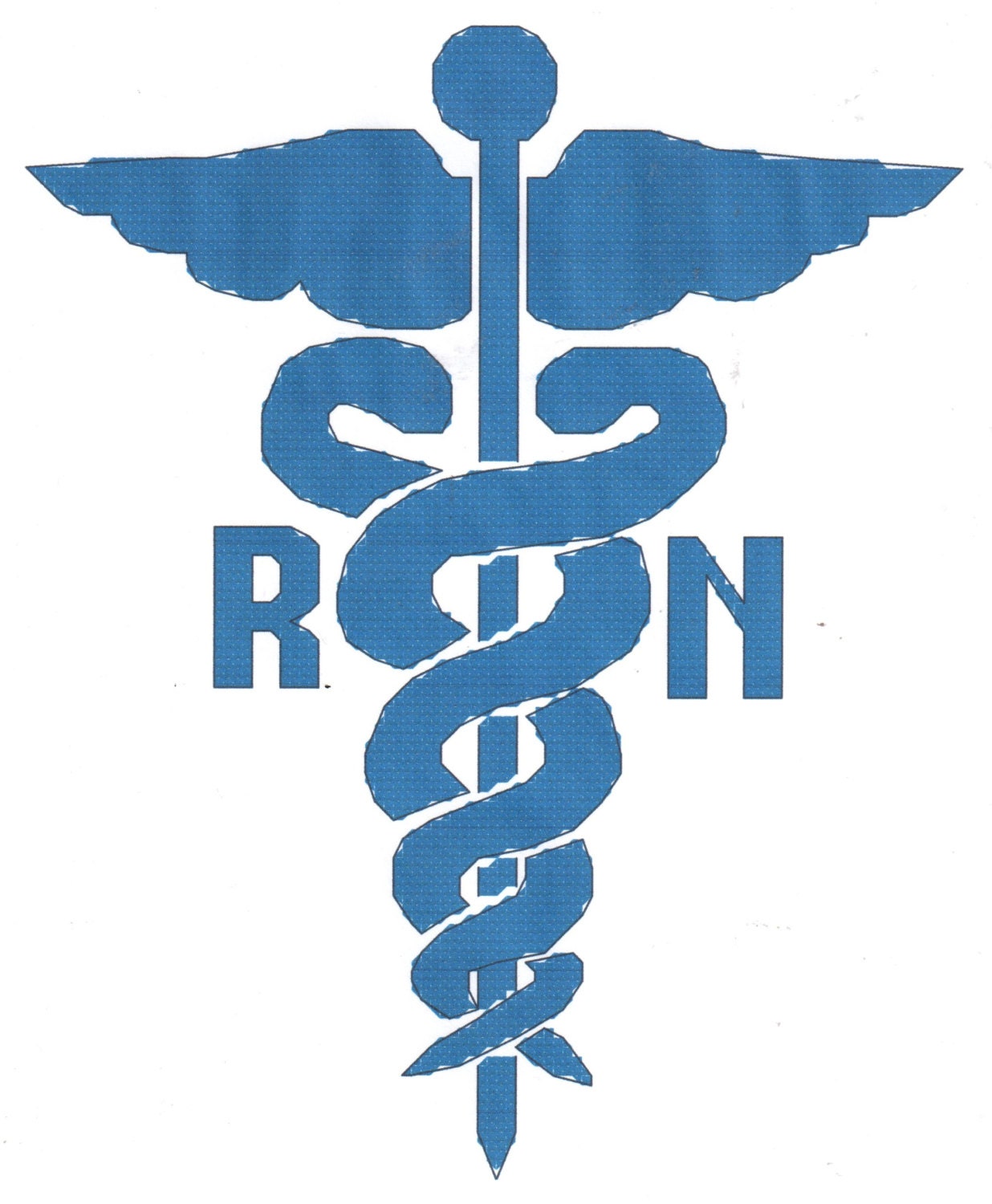 Registered Nurse Logo Counted Cross Stitch Pattern 