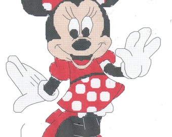 Minnie Mouse Cross Stitch Pattern Instant Digital Download