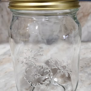 Pint Glass Mason Jar Flower  Design 16oz