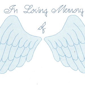 Angel Wings counted Cross Stitch Pattern In Loving Memory Digital Download