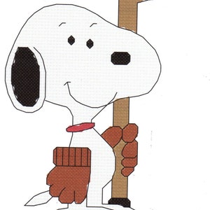 Snoopy Hockey Player Cross Stitch Pattern Digital Download