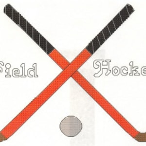 Field Hockey Sticks Cross Stitch Pattern Instand Digital Download