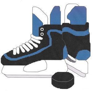 Hockey Skates counted Cross Stitch Pattern