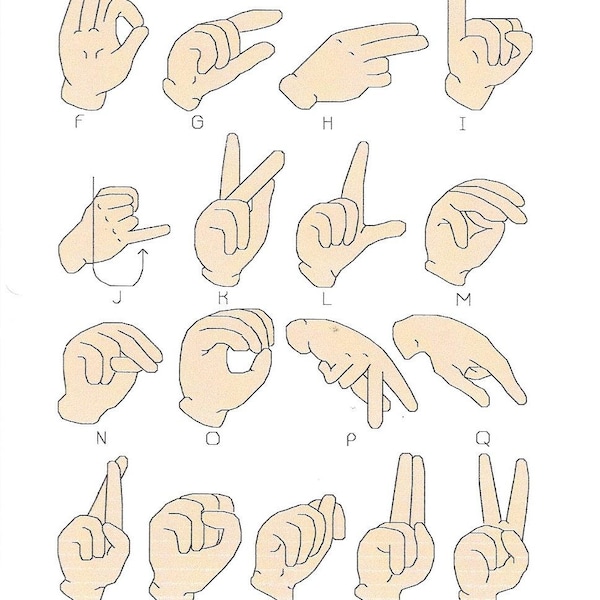 Sign Language Alphabet Cross Stitch Etsy