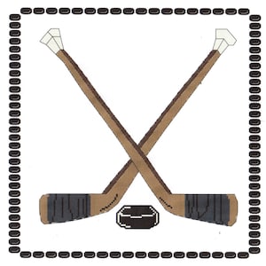 Hockey Sticks Cross Stitch Pattern Digital Download