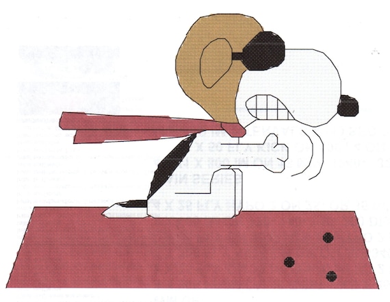 Snoopy Red Baron On Dog House Cross Stitch Pattern Etsy