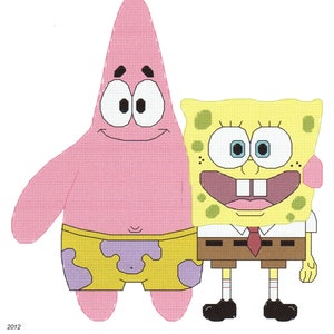 Spongebob Squarepants & Patrick Star counted Cross Stitch Pattern Instant Digital Download