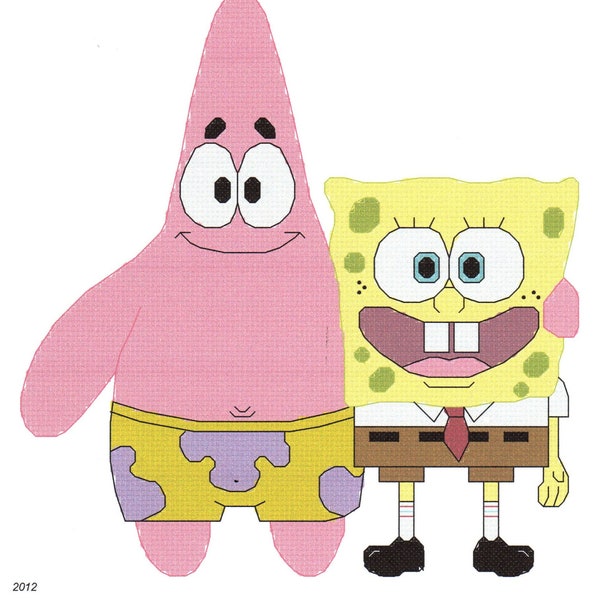 Bob l'éponge et Patrick Star compté motif point de croix Téléchargement numérique instantané