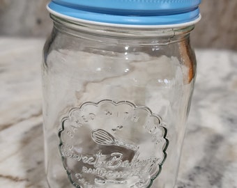 Glass Mason Jar with Embossed Baking with Love Deisgn Sweer Bakery