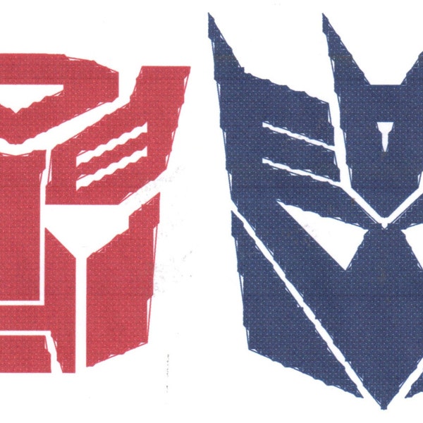 Transformers Autobots & Decepticons Logo Cross Stitch Pattern Ornaments size Instant Download