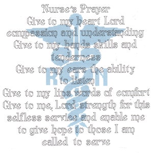 Registered Nurse's Prayer counted  Cross Stitch Pattern Nurse Instant Digital Download