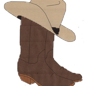 Western Cowboy Boots and Hat counted Cross Stitch Pattern Digital Download