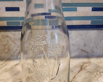 47oz Glass Dolly Parton Spring Clasp Air Tight Jar Flower  Embossed Design