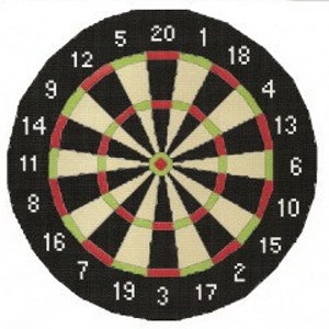 Dart Board counted Cross Stitch Pattern Instant Digital Download