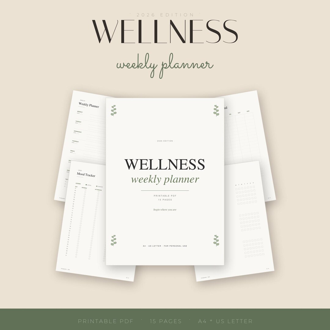 Weekly Wellness Routine Pdf Wellness Weekly Planner Printable PDF | 2026 Self Care Planner | Habit ...