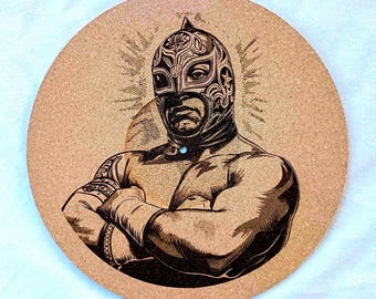 Luchador--Turntable platter mat, slip mat