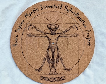 Human-Insectoid Hybrid--Turntable platter mat, slip mat.