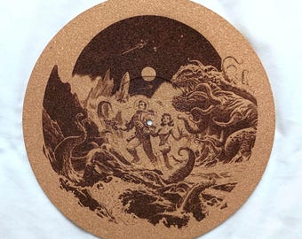 Cosmic Monster Attack--Turntable platter mat, slip mat