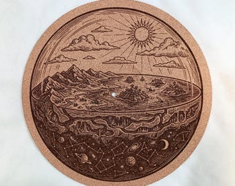 Flat Earth--Turntable platter mat, slip mat.
