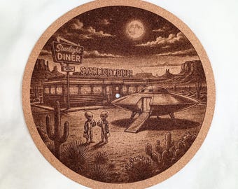 Alien Diner Take-Out--Turntable platter mat, slip mat.