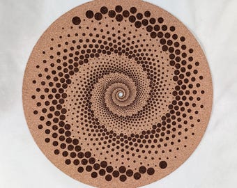Dot Spiral--Turntable platter mat, slip mat.