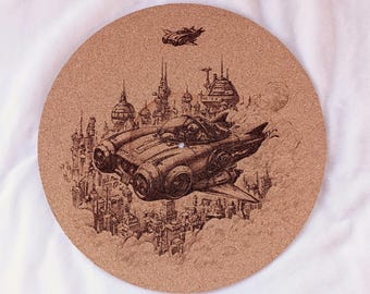 Flying Car--Turntable platter mat, slip mat.