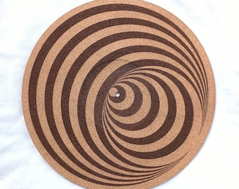 Wobbly Spiral Illusion--Turntable platter mat, slip mat