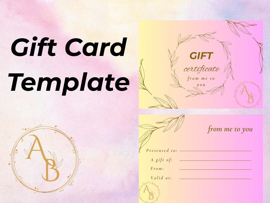 Gift Card Code Sample Customizable Gift Card Template: Printable Voucher Design (digital ...