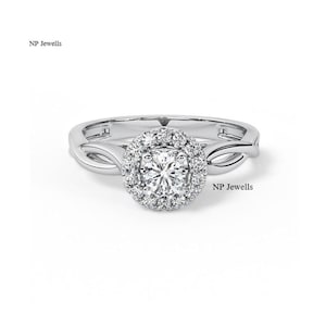 Moissanite Solitaire Ring: Round Cut, 14K Gold Promise Ring