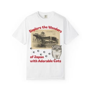Explore the Wonders of Japan T-Shirt, Cute Cat Tee, Cat Lover Gift, Travel T-Shirt, Fun Japan Apparel