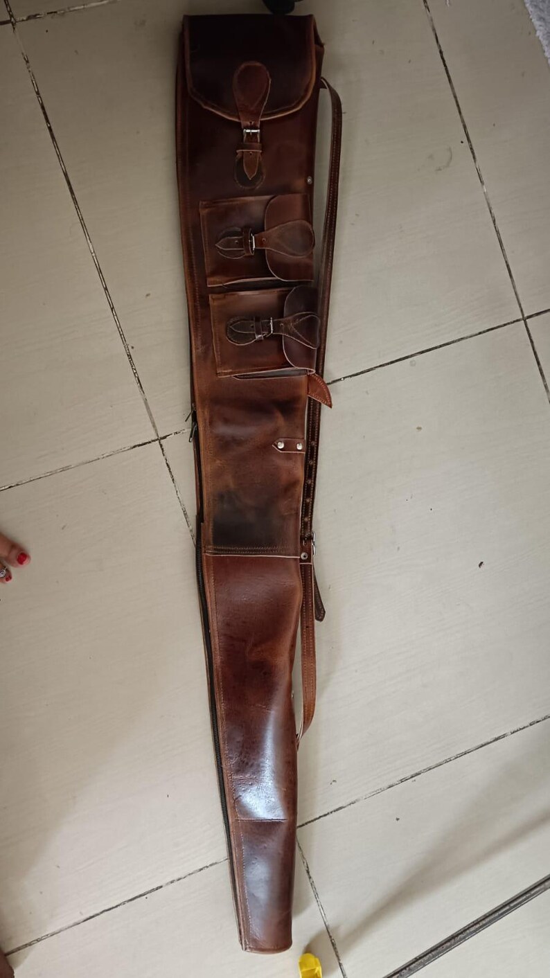 Personalized Brown Leather Shotgun Slip, Gift for Hunters, Leather ...
