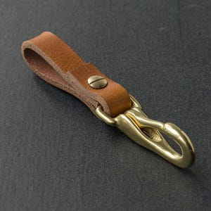 Keychain Belt Loop Key Clip Handmade Buffalo Full Grain Leather keychain,belt loop snap, leather belt loop key fob, leather key fob