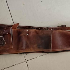 Personalisierte braune Lederflinte Slip, Geschenk für Jäger, Leder Schrotflinte Fall, Bogenschießen Geschenk, Gewehrkoffer, 33 Zoll 52 Zoll