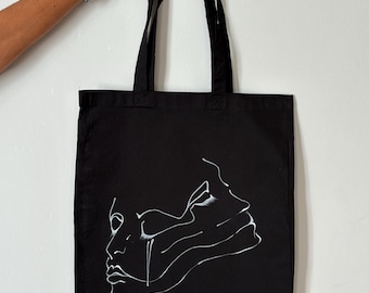 Handmade Tote - Mystic Motion - Minimalist Line Art