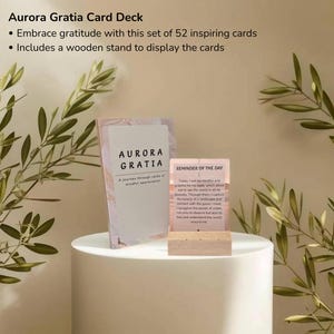 Baraja de cartas de gratitud (52 cartas) / Cartas de atención plena y reflexión / Creador de hábitos positivos / Bienestar mental / Regalo de gratitud