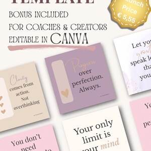 Canva Quote Templates - Motivational Post Kit for Coaches + Bonus - Instant Download