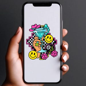 Trendy Yallternative Western PNG Cowgirl Aesthetic Retro Graphic Checker Leopard Pattern Sublimation File for Digital Design Use