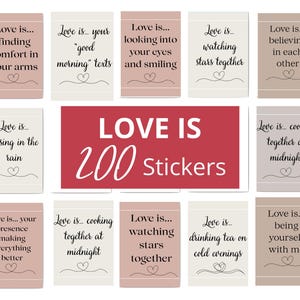 Love Is Stickers | Romantic Digital Stickers | Cute Minimal PNG for GoodNotes & Digital Planners | Valentine’s Gift